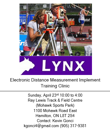 Golden Horseshoe Track & Field Council - Electronic Distance Measurement Instrument (EDMI) Training Clinic.