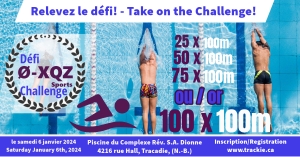 Défi de natation  (25, 50, ou 100)  x 100m - Zéro XQZ