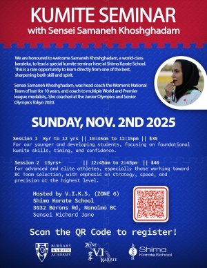 VIKS Kumite Seminar with Samaneh Khoshghadam November 2nd